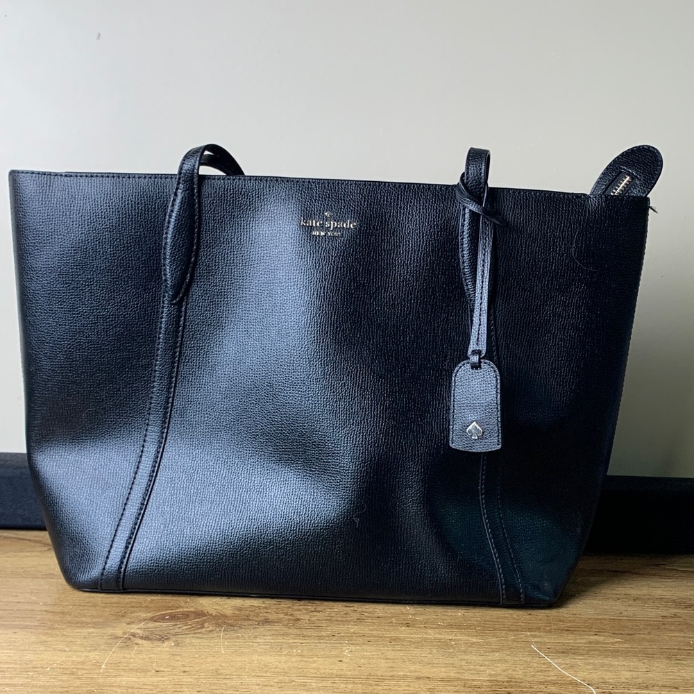kate spade Black Leather Tote Bag
